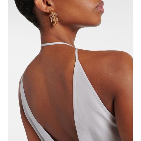 NWT TOTEME Halterneck silk crêpe de chine maxi dress Size US 4 $960 - Picture 3 of 12